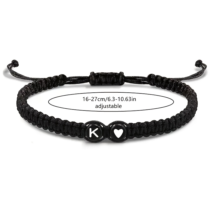 1pc Couple Adjustable Cord 26 Letter Bracelets Men Women Birthday